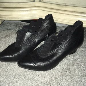 Vintage lace up black heels